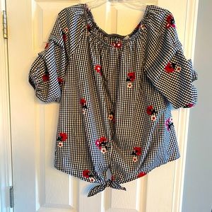 Ladies Gingham Print Top